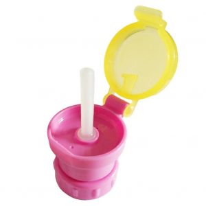 Couvercle De Paille Anti-&Eacute;touffement Portable Couvercle De Tasse En Paille 2 En 1 Pour Bouteille De Boisson Pour B&eacute;b&eacute; Paille &Eacute;tanche Rose - Neuf
