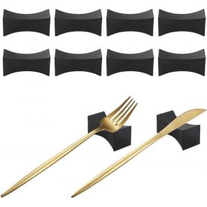 Mevronisshop-10 Pi&egrave;ces Repose-Baguettes, Porte-Baguettes Noir Support De Baguettes En Polym&egrave;re De Fibre De Verre Repose Baguettes Japonaises Support De Baguettes Pour Cuill&egrave;re, Fourchette, Couteau - Neuf