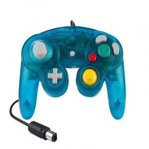 Manette De Jeu Filaire Classique Portable Avec Fonction De Vibration, Compatible Avec Wii Ngc Gamecube Game Cube-Blue - Neuf