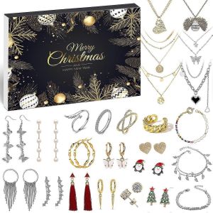 Calendrier De L'avent 2022 Pour Femmes Et Filles, 24 Surprises Avec Colliers, Boucles D'oreilles, Bagues, Bracelets Et Bracelets De Cheville, Bijoux Fantaisie De Haute Qualité Dxldv-Pingouin - Neuf
