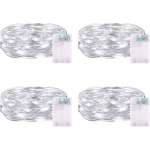 TRAHOO-2M 20LED Guirlande Lumineuse, Fil Cuivre Guirlande Lumineuse &agrave; Piles avec Minuterie Interieur Ext&eacute;rieur D&eacute;coration Lumi&egrave;re pour Chambre No&euml;l Mariage Anniversaire Soir&eacute;e - Neuf