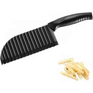 Oayew-Coupe-Pommes De Terre Ondul&eacute;,Trancheuse &Agrave; Frites Couteau &Agrave; Vagues Couteau Ondul&eacute; En Acier Inoxydable Lame Vague Avec Poign&eacute;e Antid&eacute;rapante Pour Frites Pommes De Terre Fruits - Neuf