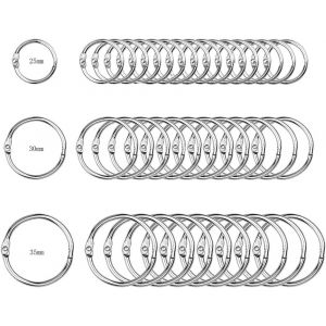 100 Pi&iquest;&iquest;Ces Anneaux De Reliure 25mm/30mm/35mm Reliure Anneaux M&iquest;&iquest;Talliques Bagues De Livre Anneaux De Classeur Porte-Cl&iquest;&iquest;S Pour Cahier Scrapbooking Bricolage - Neuf