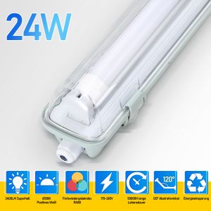 6x Lampe Led Pour Locaux Humides Lampe De Bureau Cave Lampe 150cm 1 Tube T8 De 24w Blanc Froid 6500k Ip65 - Neuf