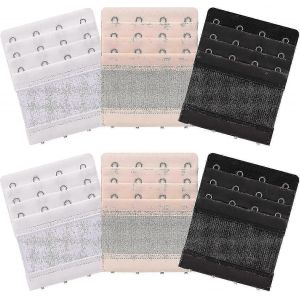 6 Pièces Femme Soft Comfortable Extenders Bra Strap 4 Hook 3 Row - Neuf