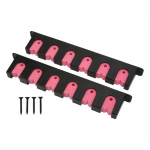 Support Mural Pour Cannes A Peche, Vertical Et Resistant Aux Produits Chimiques, Pour 6 Cannes A Peche, Avec 4 Vis, Rose - Neuf
