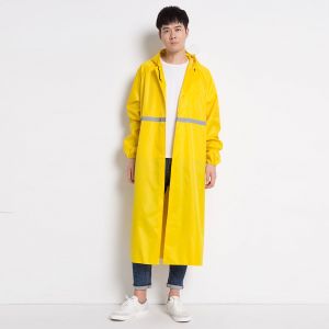 XYONG Impermeable a capuche reflechissant en tissu Oxford epais et long, protection contre le travail, jaune, taille XXL - Neuf