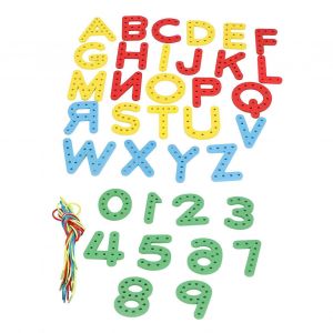 Alphabet à lacer, orthographe précoce, reconnaissance des lettres, motricité fine éducative, jouet à enfiler pour garçons et filles - Neuf