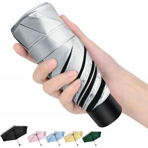 Mini Parapluie Pliant Anti Uv Upf>50+ Parapluie De Poche De Voyage Pliable Et Coupe Petit Parapluie Compact Pour Activit&eacute;s 6 C&ocirc;tes Id&eacute;al Pour Tenir Dans Votre Poche Ou Votre Sac - Neuf