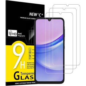 MEVRONISSHOP-Lot de 3, Verre Tremp&eacute; pour Samsung Galaxy A15 5G/4G Protection efficace contre les Rayures - sans Bulles - Ultra R&eacute;sistant (0,33mm HD Ultra Transparent) Duret&eacute; 9H Glass - Neuf