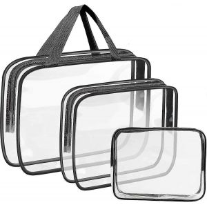 Dww-Clear Wash Bag, Fun 3 En 1 Waterproof Wash Travel Bag Clear Pvc Travel Bag Sac De Lavage Sac Cosmétique Voyage Business Salle De Bain Hommes, Femmes Et Enfants - Neuf