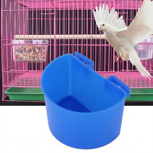 HJLIAN Lot de 10 auges semi-circulaires pour volaille, epaississement, tasse de sable, sac d'eau suspendu, cage d'alimentation (bleu S) - Neuf
