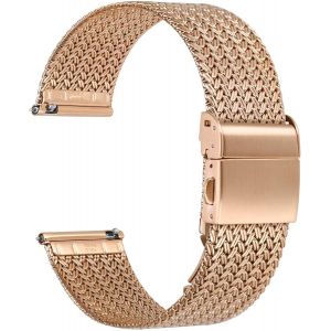 Kal-Elite Bracelet De Montre En Metal Pour Femme Et Homme, Maille Tissée, Acier Inoxydable 316l, Dégagement Rapide, Fermoir Pliable, Largeur De Bande 14mm, 16mm, 18mm, 20mm, 22mm - Neuf