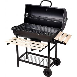 Ulteronixshop-Barbecue &agrave; Charbon BBQ de Bois Barbecue de Jardin avec 2 Etag&egrave;res en Bois (101&times;70.5&times;94.5CM) - Neuf