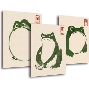 Eryi-Lot De Posters Hoji Grenouilles (21 X 30 Cm) Sans Cadre Photo - Images Japonaises Hokusai - Décoration Murale Tokyo - Poster Japonais Esthétique Grenouille - Tableau D'art Pour Salle De Bain Et - Neuf