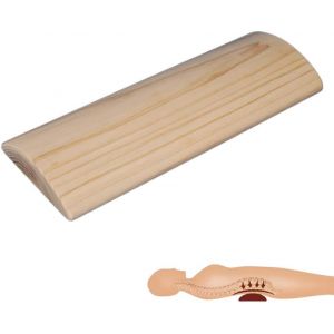 Oreiller Lombaire En Bois Pour Dormir, Coussin De Soutien Du Bas Du Dos Taille Coussin De Soulagement De La Douleur Sciatique Pour Les Maux De Dos/Maternit&eacute;/Grossesse,Height 3.0cm,Length 46cm - Neuf