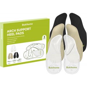 Kalanka-Semelles De Chaussures De Soutien De La Vo&ucirc;te Plantaire Pour Pieds Plats, 3 Paires Soutien De La Vo&ucirc;te Plantaire Pour Hommes Et Femmes (L + Couleur Transparente + Couleur De Peau + Noir) - Neuf