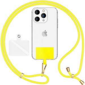 Kal-Holdme Air Lanière Universelle Avec Pad, Tour De Cou Pour Étui De Téléphone Portable, Bande Avec Mousqueton En Métal (Or), Chaine Cordon Réglable 160 Cm, Lanyard Sangle, Couleur:Jaune - Neuf