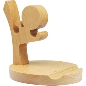 Support En Bois Pour Smartphone (Kung Fu Kid), Support Pour Téléphone Portable, Panneau De Support Créatif Pour Tablettes Et Smartphones - Neuf