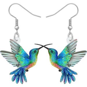 Kal-Boucles D'oreilles Colibri Volant En Acrylique Charms Printemps Et&eacute; Bijoux Oiseaux Colibri Cadeaux Pour Femme Fille - Neuf