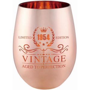 Tianyi-Cadeaux D'anniversaire 70e Anniversaire Pour Femmes - Verre À Vin Vintage 1954 - Décorations D'anniversaire 70e Anniversaire Pour Lui - Idées De Présentation Amusantes - Neuf