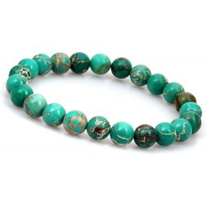 Bracelet De Perles De Chakra En Pierres Naturelles De Jaspe De S&eacute;diment Marin De 8 Mm (Vert) Bracelet De Chakra Vert Bracelet Femme Bracelet Homme Bracelet Vert Bracelet Vert Bracelet De Yoga - Neuf