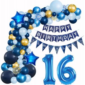 AYUHR-Arche Ballon Bleu 21 Ans Décorations Anniversaire - Guirlande et Ballons pour Fête d'Homme - Neuf