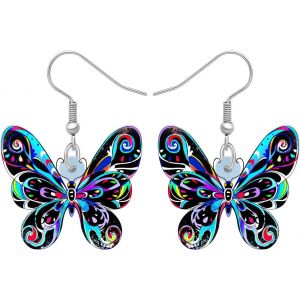Kal-Boucles D'oreilles Papillon En Acrylique Insectes Pendentif Papillon Cadeaux Pour Femmes Filles Printemps Bijoux Papillon - Neuf