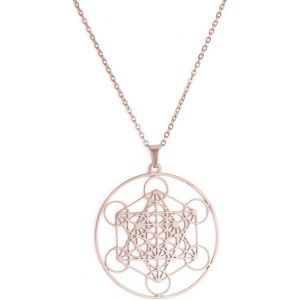 Kal-Metatron Cube Collier Géométrie Sacrée Pendentif Sceaux D'archange Ange Collier Bijoux En Acier Inoxydable - Neuf