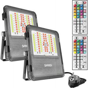 Dgbcz-Projecteur Led Rgb Exterieur 20w - 2pcs, Spot Led Exterieur Couleur Ip65 Étanche Avec Fonction Mémoire & Télécommande & 16 Couleurs & 6 Modes & 3 Diy Settings Pour Jardin Paysage Scène Cour - Neuf