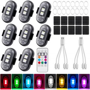 Fchhk-8 Pièces Led Sans Fil Voiture, Led Pour Stroboscope Voiture Sans Fil, 8 Couleurs Strobe Drone Light Étanche Avec Télécommande, Pour Motos Voitures Rc Voitures Drones-Fchhk - Neuf