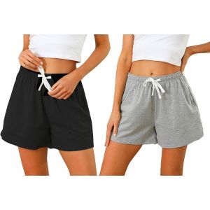 Femme Short De Sport Femme Shorts De Pyjama En Coton Casual Pantalon Court Jogging Couleur Unie S-Xxl - Neuf