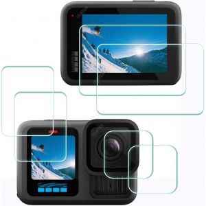 Protection d'écran pour GoPro Hero 13 Hero13 avec écran LCD + objectif + petit écran [6 pièces] verre trempé films protecteurs dureté 9H, anti-rayures, anti-bulles - Neuf