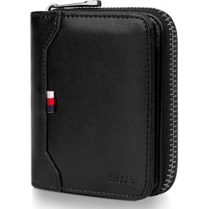 Portefeuille Homme Cuir Veritable, Portefeuille Pour Homme Avec Blocage Protection Rfid 17 Emplacements Cartes Grande Capacite Porte Monnaie Homme Cuir À Glissière Avec Boîte-Cadeau (Marron) - Neuf