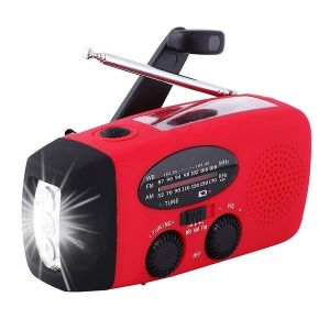 Radio solaire d'urgence à manivelle avec AM/FM/NOAA, batterie externe 2000 mAh, lampe torche LED ¿ Indispensable pour la sécurité et la préparation - Neuf