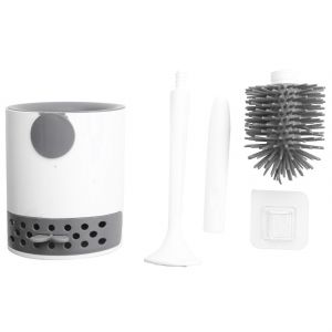 Brosse de toilette avec support,ensemble de brosse de nettoyage et de support en silicone pour cuvette de toilette - Neuf