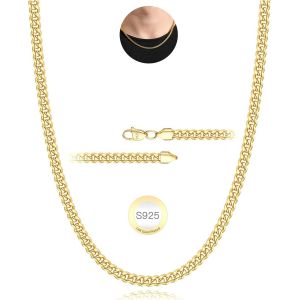 Kal-Collier De Cha&icirc;ne En Or Pour Hommes Cha&icirc;ne &Agrave; Maillons Cubains En Or De 5 Mm Pour Hommes Colliers De Cha&icirc;ne En Or Pour Hommes Cha&icirc;ne &Agrave; Maillons Robustes Cadeaux Pour Bijoux 20 Pouces - Neuf