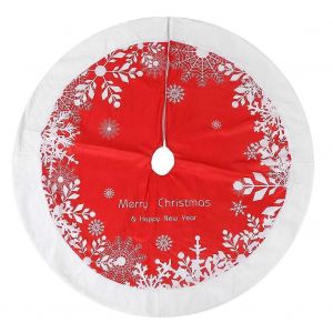 Jupe de sapin de No&euml;l luxueuse, en peluche douce pour un confort optimal, orn&eacute;e de flocons de neige pour une ambiance f&eacute;&eacute;rique, d&eacute;coration de No&euml;l r&eacute;utilisable. - Neuf