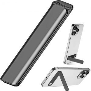 Support De T&eacute;l&eacute;phone Portable De Table En Aluminium Vertical Et Horizontal Ultra Mince, Support De T&eacute;l&eacute;phone Portable &Agrave; Angle R&eacute;glable Pour Accessoires De Smartphone Iphone Samsung - Noir - Neuf