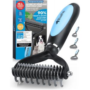 Jgd-Brosse Chiens & Chats &Agrave; Poil Long, Peigne D&eacute;m&ecirc;lage Professionnel, Pour Sous Poil Et N?uds, &Eacute;trille D&eacute;m&ecirc;lant Pour Poils Longs, R&acirc;teau De Toilettage, Demelant Chien Chat, &Eacute;limine Poils Morts - Neuf