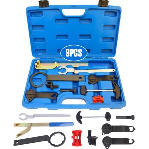 MEVRONISSHOP-Kit Calage Distribution Moteur, 9 Pi&egrave;ces Outil Calage Arbre a Came Distribution Compatible avec VW, avec Seat, avec Skoda 1.0 1.2 1.4 TSI TFSI 3 et 4 Cyl EA211 - Neuf