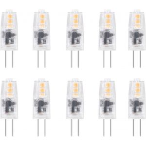 10 Pack Ampoule G4 Led 2w, Ac/Dc 12v, Équivalent 20w Lampes Halogène, Blanc Chaud 3000k, 200lm, G4 Ampoule À Économie D'énergie, Pour Lustre De Hotte Aspirante, Non Dimmable[Amp746481] - Neuf