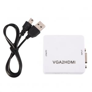 Mini convertisseur VGa vers HDMI 1080p, adaptateur VGa vers HDMI pour PC, ordinateur portable, DVD vers projecteur HDTV - Neuf