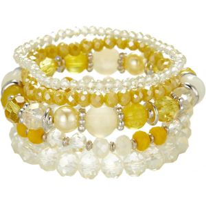 KAL-Bracelet Boheme En Perles Pour Femme Bracelet De Perle Cristaux Elastique Multicouches Bijoux Fantaisie Cadeau Pour Femme - Neuf