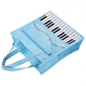 Note De Musique De Sac &Agrave; Main De Deux-Couche Sac De Rangement Avec Poign&eacute;e Portable Sac En Tissu Pour Les Filles Pour La Musique Des Livres Et Des Articles De Ciel Bleu - Neuf