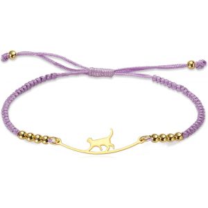 Eryi-Bracelet Tressé Réglable Fait À La Main En Corde Colorée Avec Perles Bracelet Animal Mignon Pour Homme Et Femme - Neuf