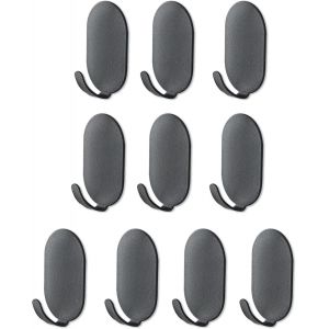 Lot de 10 crochets muraux adhésifs noirs très résistants ¿ Crochets muraux pour cuisine, bureau, évier, réfrigérateur - Neuf