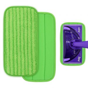 Lot de 2 chiffons de nettoyage de rechange pour balai Swiffer Wetjet, tampons adhésifs pour balais secs et humides, pièces et accessoires, vert - Neuf