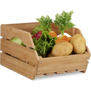 lbgwp60-10022220 Caisse En Bois Cagette Bambou Boîte De Rangement Empilable Universelle Hxlxp 20,5 X 27 X 38 Cm, Nature, Naturel, 48 X 27 X 20,5 Cm - Neuf