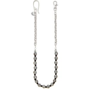 TRAHOO-Chaîne porte-clés homme pour pantalon, chaîne pour portefeuille avec pierres naturelles et détails couleur argent antique, chaîne avec mousqueton pour clés - Neuf